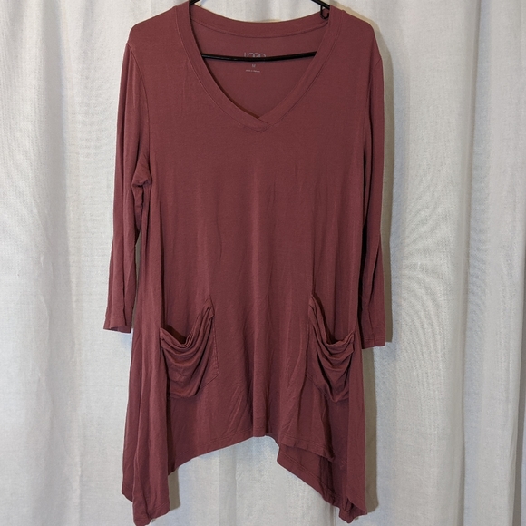 LOGO by Lori Goldstein Dusty Rose Tunic Size M